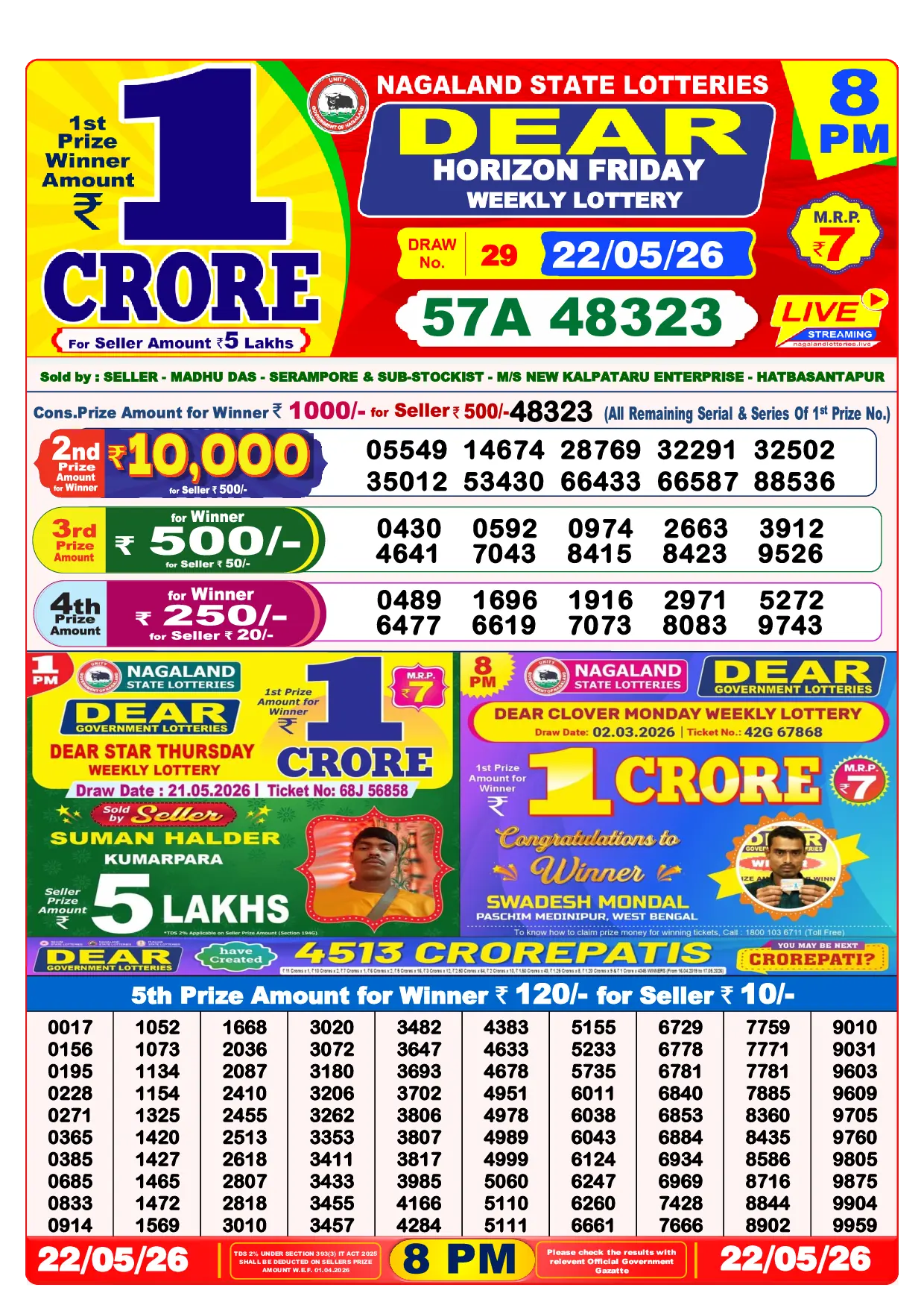 8:00 PM Lottery Result